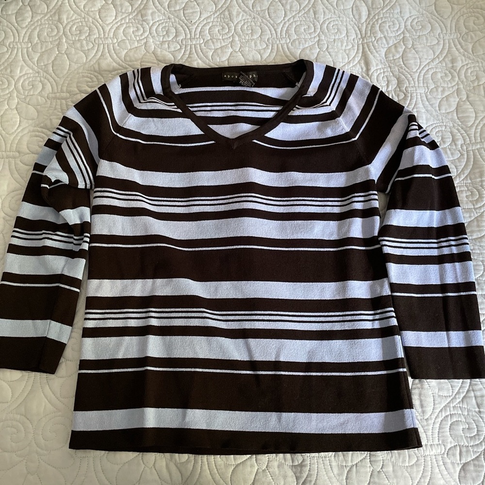 Blue and black striped sweater